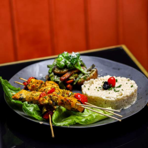 Brochettes de poulet marine