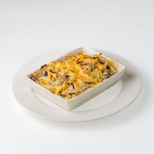  GRATIN TAGLIATTELLE POULET ET CHAMPIGNONS 