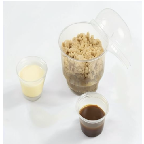 Crumble aux pommes, caramel beurre salé, crème anglaise